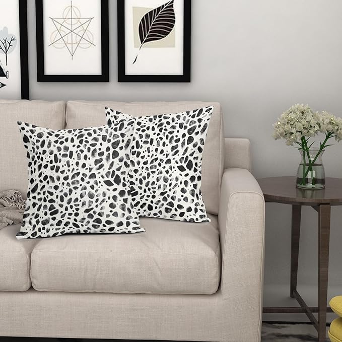 Polka Dot Pillow Covers 24x24 Set of 2 Decorations Black Cream Throw Pillow Covers Boho Decor Brush Strokes Pillowcases Modern Trendy Pattern Farmhouse Soft Cozy for Sofa Bed Home Decorative