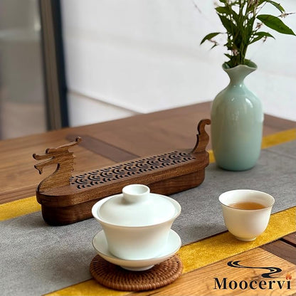 Dragon Incense Sticks Holder Burner,Boat Incense Holder Box,Wooden Incense Holder for Sticks,Blood Incense Ash Catcher,Cool Meditation Room Decor(Dragon Box)