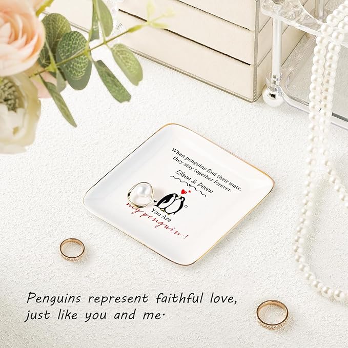 Valentines Day Gifts for Her Personalized Trinket Dish for Women Ceramic Jewelry Tray Romantic Gifts for Her I Love You Gifts Anniversary Birthday Valentines Gifts for Wife Girlfriend