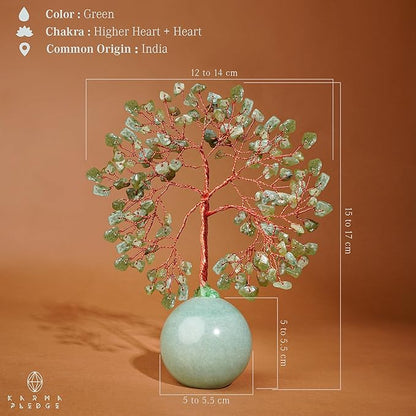 Crystal Tree of Life Birthday Gifts for Women, Mom Green Aventurine Healing Crystals for 7 Chakra Balance, Reiki Healing, Home Decoration Tree for Positive Energy, Good Luck, Office Desk Decor