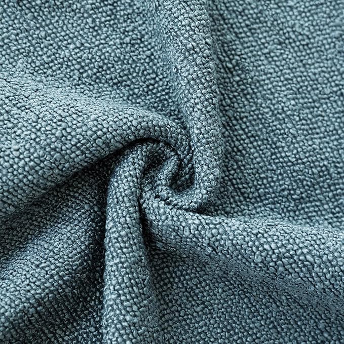 Foindtower Pack of 2 Textured Boucle Throw Pillow Covers Accent Solid Decorative Pillow Cases Cozy Woven Couch Cushion Case for Sofa Bedroom Living Room Home Decor 20x20 Inch Misty Blue