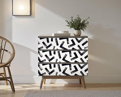 FLFK Black and White Design Wallpaper Border - Peel and Stick Wall Paper, Self Adhesive Removable PVC Borders Sticker, Modern Waterproof Trim for Home Decor, 10" x 240"