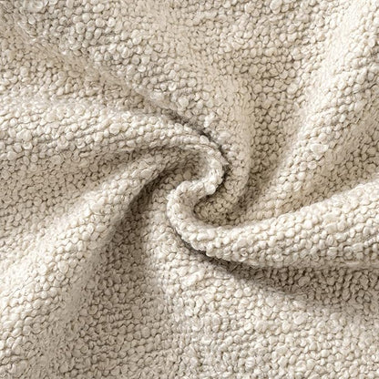 Woaboy Pack of 2 24x24 Inch Decorative Boucle Throw Pillow Covers Textured Square Pillowcaes Accent Euro Solid Cozy Soft Cushion Covers Home Decor for Sofa Couch Living Room Home Decor,Natural Beige