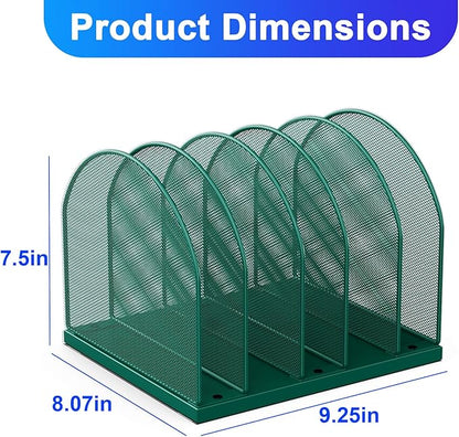 gianotter Desktop File Organizer, Desk Organizer with 5 Compartments, Paper Organizer for Desk, Workspace Organizers for Office Supplies (Green)