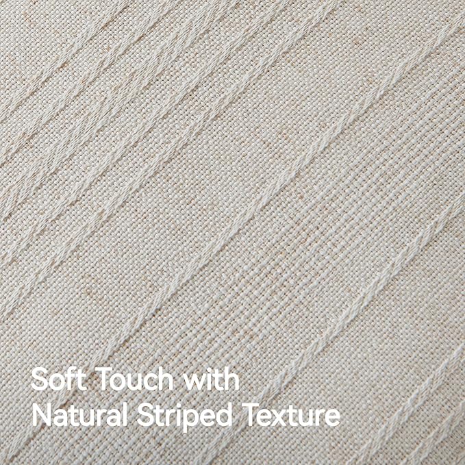 a moment Linen Pillow Covers Set of 2,Boho Farmhouse Throw Pillowcases Neutral Textured Decorative Covers for Couch Sofa,Soft Linen Blend Accent Case Cushion Living Room Home Decor 22"x22"Ivory