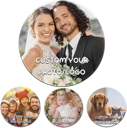 Custom Mouse Pad, Personalized Mouse Pad with Your Photo Text Logo, Customized Non-Slip Mousepad for Home Office and Computer Gaming Desk