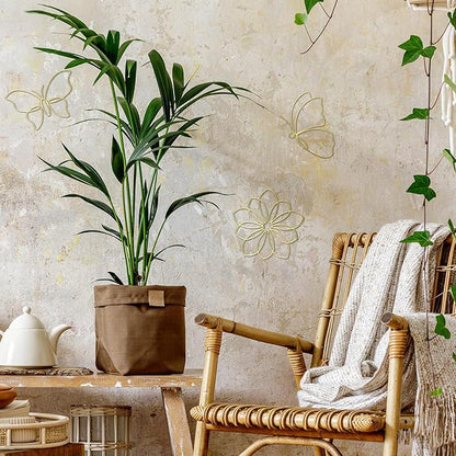 Hotop 6 Pieces Metal Butterfly Wall Decor Metal Wall Art Heart Hanging Decorations Wire Flowers Decals Decor for Kitchen Bathroom Indoor Outdoor Wedding Birthday Party(Stylish,Gold)
