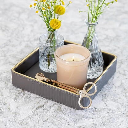 Key Bowl for Entryway Table| Leather Catch All Bowl| Key Dish Bowl for Entryway Table| Key Basket EDC Tray| Key and Wallet Holder Key Holder Bowl| Bowl for Keys Entryway Table -Gray