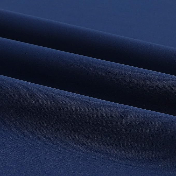 DUALIFE Navy Blue Blackout Curtains 54 Inch Length for Bedroom Thermal Insulated Blue Solid Window Drapes with Grommet Curtains Panels for Living Room Boys Kids Room 52 x 54 Inches Long