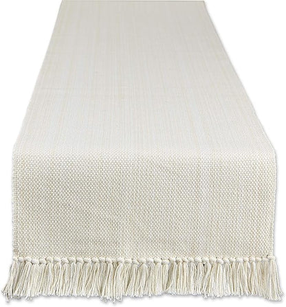 DII Variegated Tabletop Collection, Table Runner3x108, Off-White