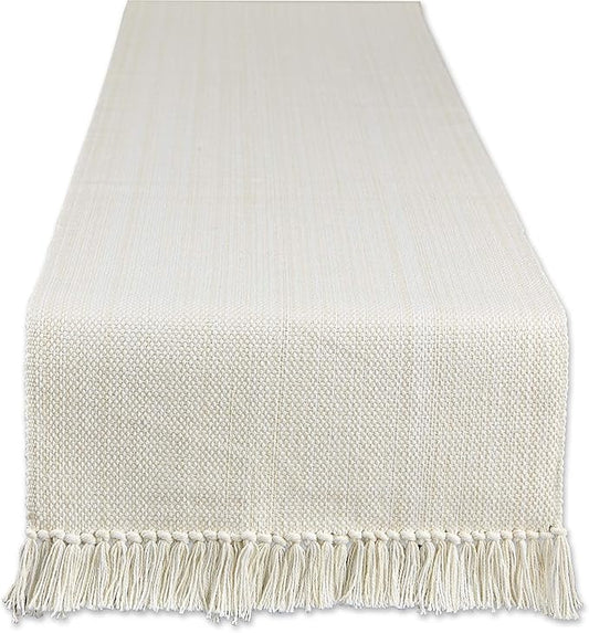 DII Variegated Tabletop Collection, Table Runner3x108, Off-White