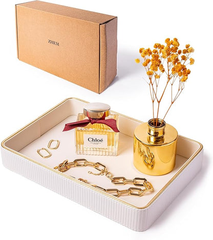 Perfume Tray Valet Tray Night Stand Bedside Organizer| Perfume Organizer Catchall| Perfume Trays for Dresser Vanity Tray for Dresser Countertop| Perfume Holder| Nightstand Organizer Women