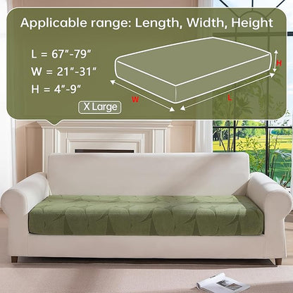 Couch Covers for Sectional Sofa, Washable Stretch Soft Sofa Cushion Covers L Shape Sofa Slipcovers Anti Slip Furniture Decor Protector for Pets (1PC X Large Sofa Cover,Green)