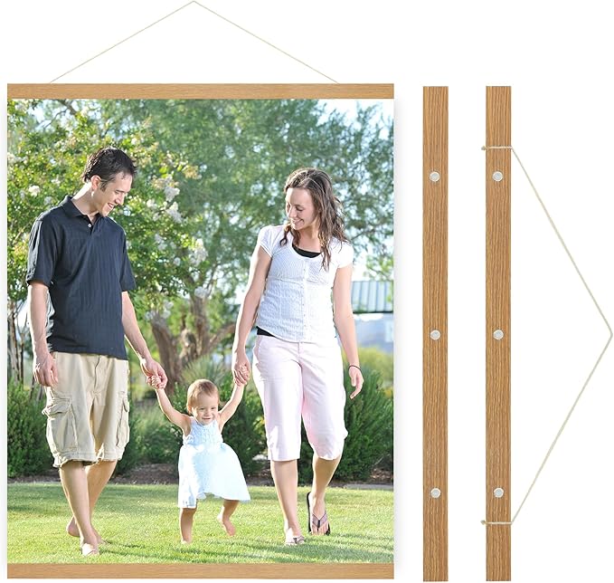 SZDHHH Custom Photo Prints with Magnetic Hanger Frame Canvas Poster Prints With Your Photos Personalized Hanging Poster Pictures Wall Art Decor Framed for Home Decor Gifts Keepsakes (24" Lx20 W)