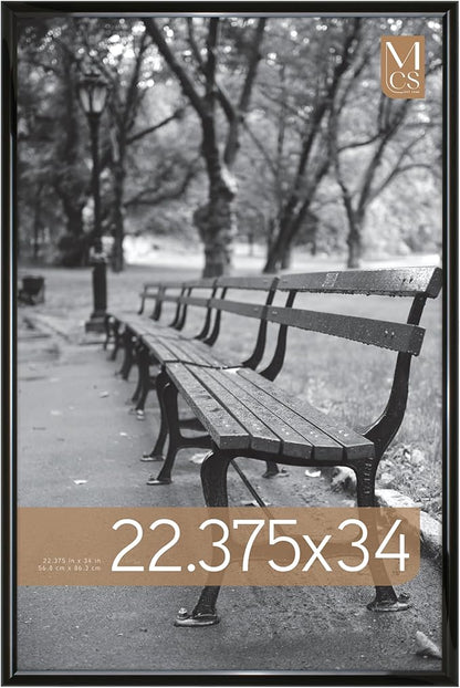 MCS Trendsetter 22.75x34 Poster Frame Black High-Gloss, Vertical & Horizontal Wall Hanging Large Picture Frame for Photos, Posters & Art Prints (1-Pack)