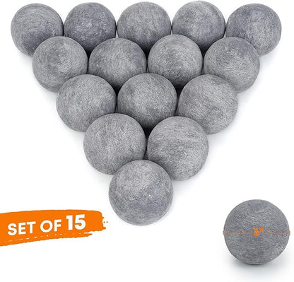 Stanbroil Ceramic Balls - 3” Round Fire Stones for Fire Pit Fire Bowl and Fireplace - Set of 15, Gray