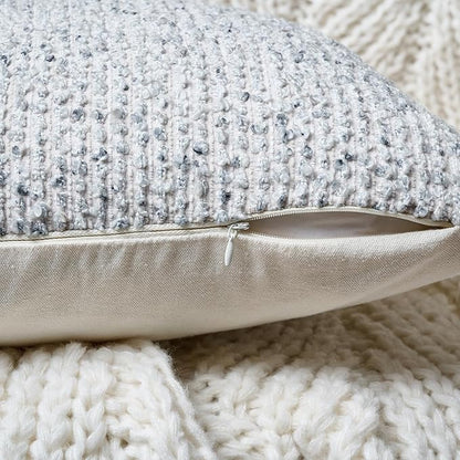 12x20 Blue Lumbar Pillow Cover Textured Boucle Striped Chic Morden Boho Accent Farmhouse Rectangular Decorative Couch Pillow Case for Home Decor Bed Sofa Living Room