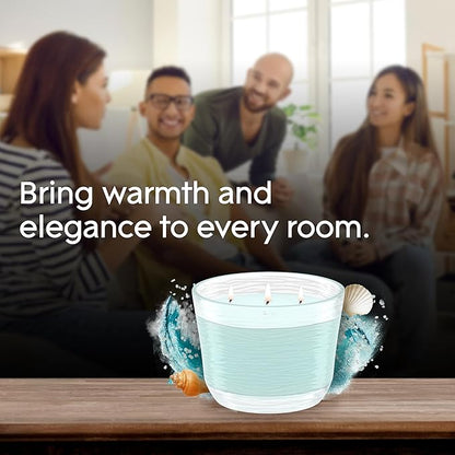 Glade 3-Wick Candle, Sky & Sea Salt Fragrance with Essential Oils, Air Freshener, 6.8 Oz, 3 Count