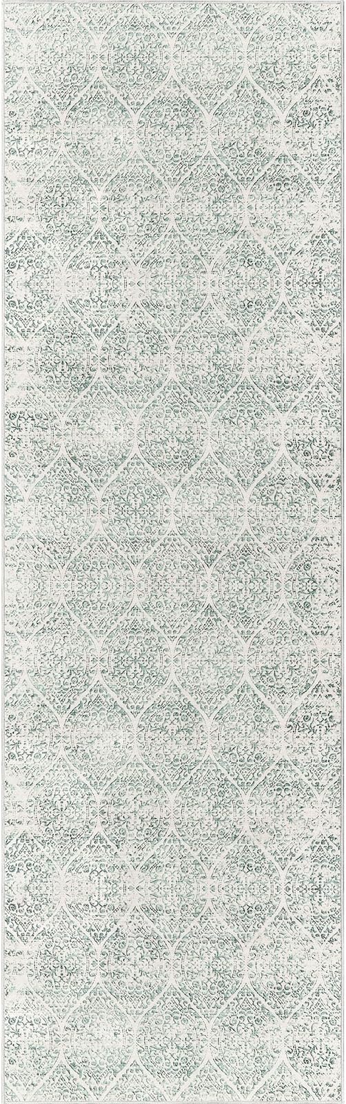 Washable Runner Rug, 2.5'x8' Vintage Kitchen Runners Non-Slip Foldable Hallway Runner Rug for Entryway, Laundry, Bedroom, Light Blue