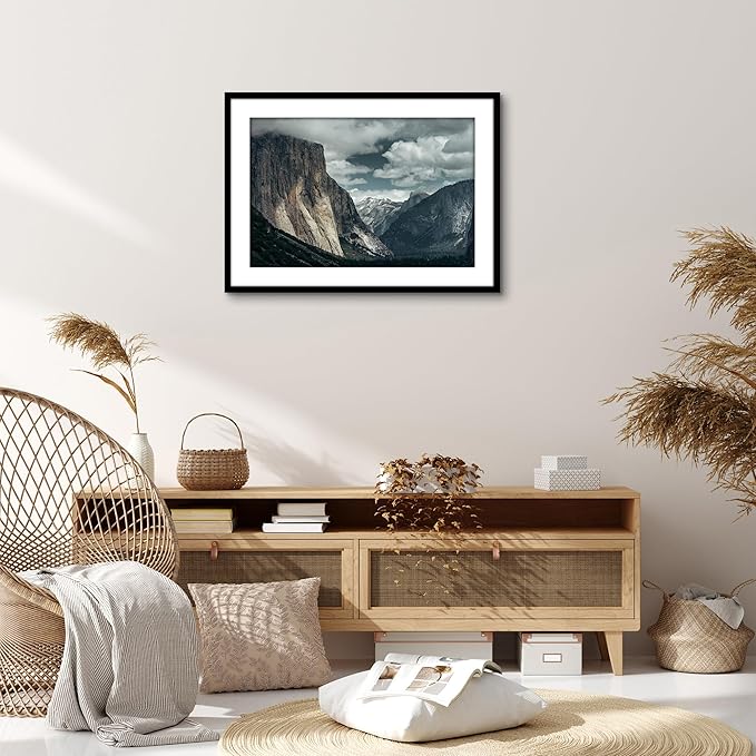 Americanflat 20x28 Picture Frame with Polished Plexiglass - Use as 16x24 Frame with Mat or Display 20x28 Photo Without Mat - Streamline Collection - Thin Border Picture Frames for Wall - Black