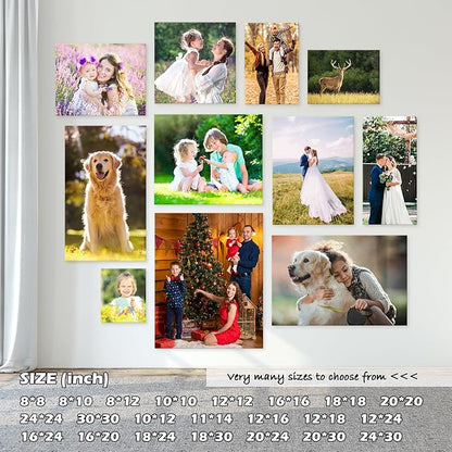 YYYYHPP Canvas Prints with Your Photos, Personalized Photo to Canvas Wall Art,Canvas Printing for Wedding, Family, Baby, Pets, Home Office Decor, Wrapped Frame 14"x11"
