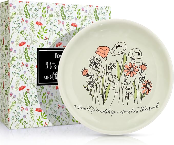 JoycuFF Friendship Gifts for Women,Best Friend Birthday Christmas Gifts Friend Trinket Ring Dish