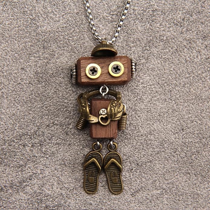 Leather Necklace for Women Boho Choker Necklace Long Cord Leather Pendant Bohemian Neckalce Vintage Alloy Pendant Leather Rope Necklace Wooden Necklaces for Women