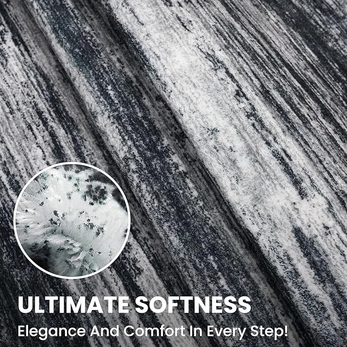 2x7 Modern Abstract Runner Rug for Hallways, Black Super Soft Hallway Decor Kitchen Rugs with Non-Slip, Non-Shedding Washable Rug for Hallways Entryway Bedroom Indoor