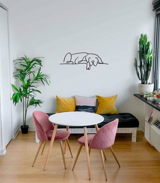Matani Metal Dog Wall Decor | Minimalist Room & Living Room Wall Decor (Sleeping Labrador)