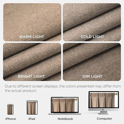 Joydeco Thick Linen Pinch Pleated Curtains 96 Inch Long 2 Panel Set for Living Room, Double-Faced Curtain for Bedroom, Back Tab Blackout Drapes with Adjustable Hooks (40”W x96”L,Thick Linen)