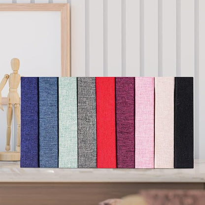 Vienrose Photo Album 4x6 50 Pockets Linen Frame Cover with Memo Areas Photobook Mini Slip-in Picture Book for Wedding Baby Vacation, Red