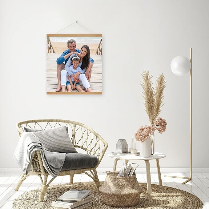 SZDHHH Custom Photo Prints with Magnetic Hanger Frame Canvas Poster Prints With Your Photos Personalized Hanging Poster Pictures Wall Art Decor Framed for Home Decor Gifts Keepsakes (20" Lx20 W)