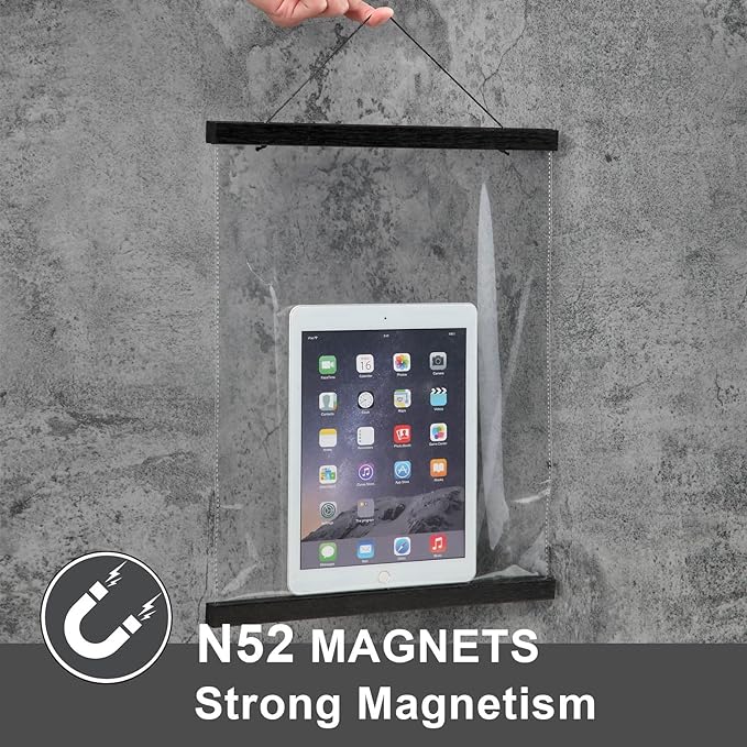 WITCOLOR Magnetic Poster Hanger Frame, 20" Wide Magnetic Hanging Frames 20x28 20x30 20x20 20x16 20x24 Magnet Poster Holder for Wall Hang Posters (Black, 2 Pack)