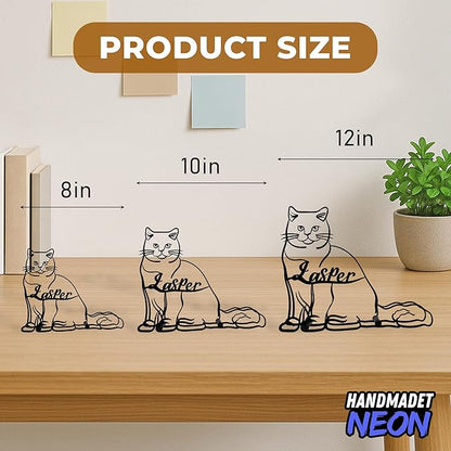 Personalized British Shorthair Cat Minimalist Sculpture, Custom Cats Name Metal Desk Decor, Aesthetic Table Sign Gifts For Officer, Friends, Animal Lover, Kids, Mom, Dad
