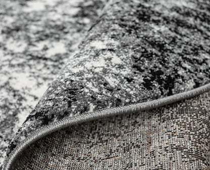 Keen Home Design Area Rugs - 8ft Round Non-Shedding, Abstract Rugs for Kitchen, Living Room, Bedroom, Dining Room, Entryway - Size: 7'10" Round, Abstract Black