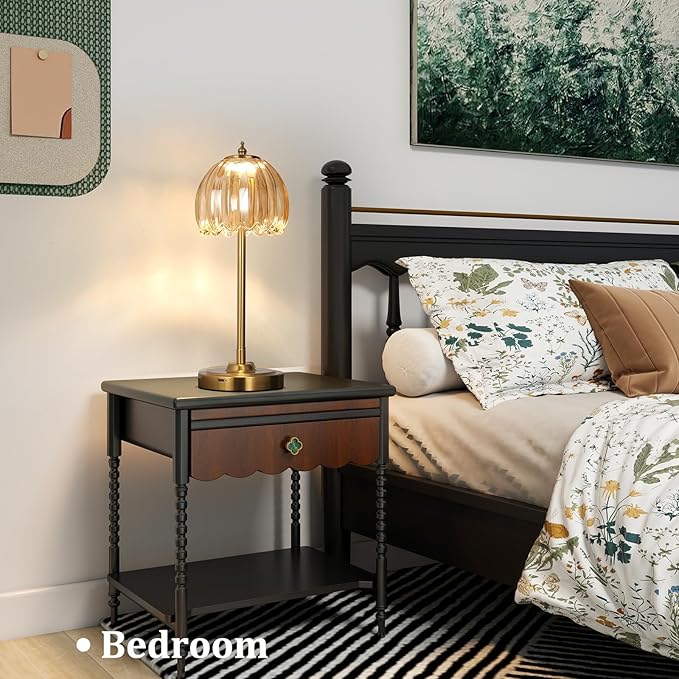 Tulip Lamp Shades Replacement, 5" Dia. * 4.25" H Amber Glass Sconce Shade Heavy and Thick for Wall Sconces Pendant Lights Ceiling Lights Chandelier, 2 Pack