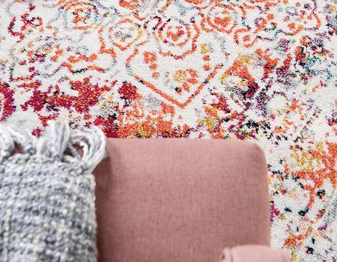 Rugs.com Arlington Collection Rug – 4x6 Oval Light Multi Medium-Pile Rug Perfect for Living Rooms, Large Dining Rooms, Open Floorplans