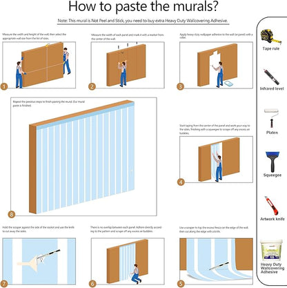 Feather Wallpaper Mural Elegant Gray and White Mural Wallpaper for Living Room Bedroom （Not Peel and Stick）