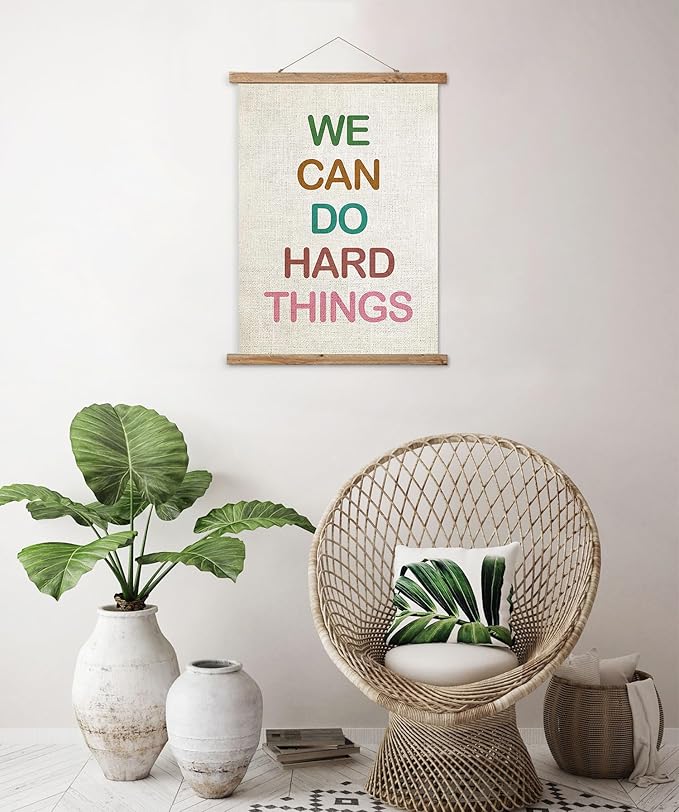 ABoby Boho Room Decor Poster,Inspirational Wall Art Decor, Wall Art Poster with Wooden Frame Positive Inspirational Quotes for Classroom, Home, Office, Bedroom, and Bathroom