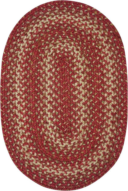 Homespice Apple Pie Jute Braided Placemats, Warm Country Decor, Set of 4, Red 13x19 Oval Table Mats - Vibrant Colors, Durable, Easy to Clean and Protects Furniture