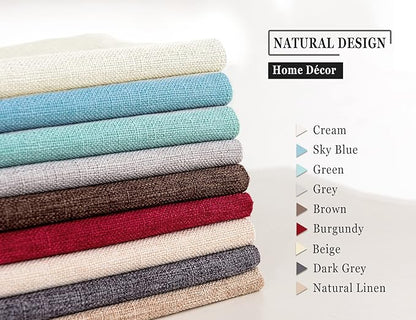 Stellhome Burlap Throw Pillow Covers Square Solid Decorative Farmhouse Linen Cushion Covers for Bed Couch Sofa Bench, 18 x 18 inch (45 cm), Dark Grey, Set of 2