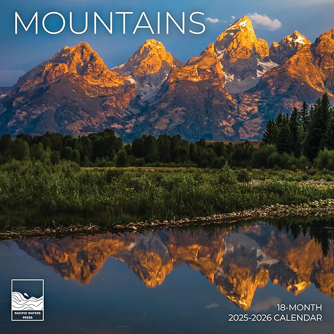 Mountains Wall Calendar 2026 | Nature Calendar | 12" x 24" Open | Giftable Scenic Calendar 2026 | Thick & Sturdy Paper for Organizing & Planning | Pacific Waters Press (Mountains)