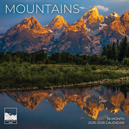 Mountains Wall Calendar 2026 | Nature Calendar | 12" x 24" Open | Giftable Scenic Calendar 2026 | Thick & Sturdy Paper for Organizing & Planning | Pacific Waters Press (Mountains)
