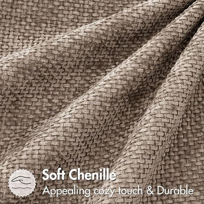 MIULEE Pack of 2 Couch Throw Pillow Covers 18x18 Inch Light Khaki Boho Accent Decorative Pillow Covers Soft Chenille Farmhouse Taupe Cushion Covers for Home Decor Bed Sofa Living Room