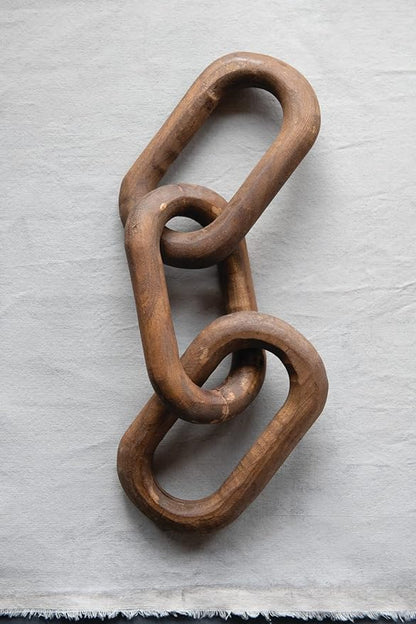 Creative Co-op Reclaimed Wood 3 Links Chain, Natural (DF3485)