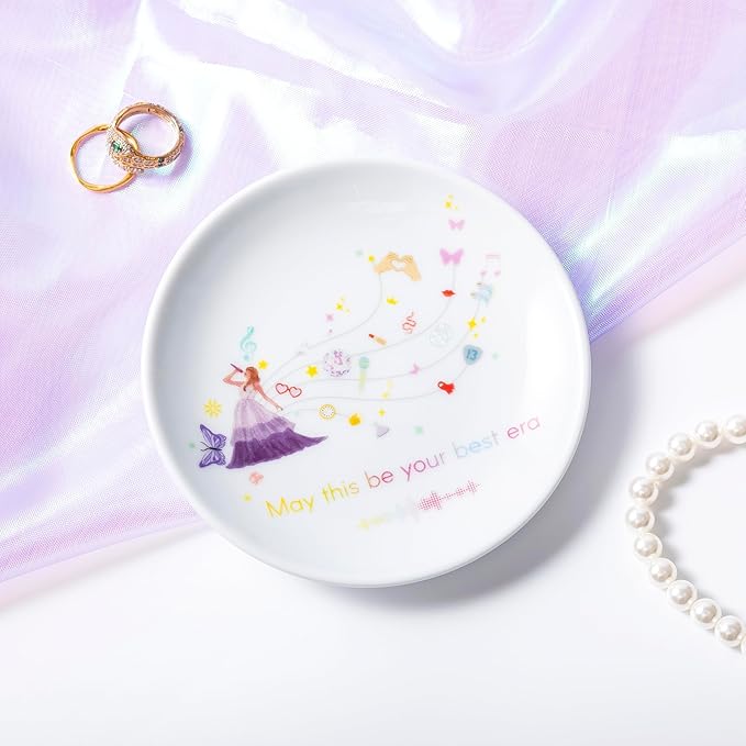 Crisky Singer Inspired May This Be Your Best Era - Ring Dish Jewelry Tray Trinket Dish, Birthday Encourage Gifts for Women Friends Besties Sisters Graduation Gift Ideas