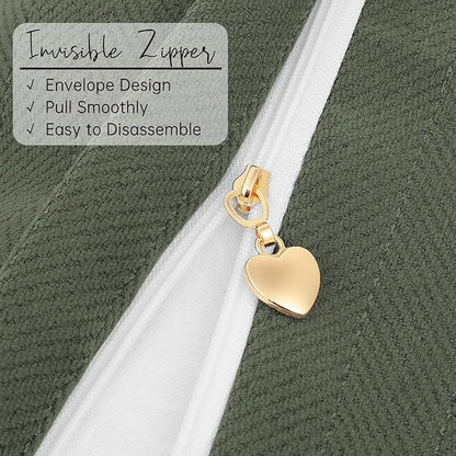 ZWJD Army Green Pillow Covers 22x22 Set of 2 Chenille Throw Pillow Covers with Elegant Design Soft and Luxurious Decorative Throw Pillows for Couch, Bed, and Home Decor