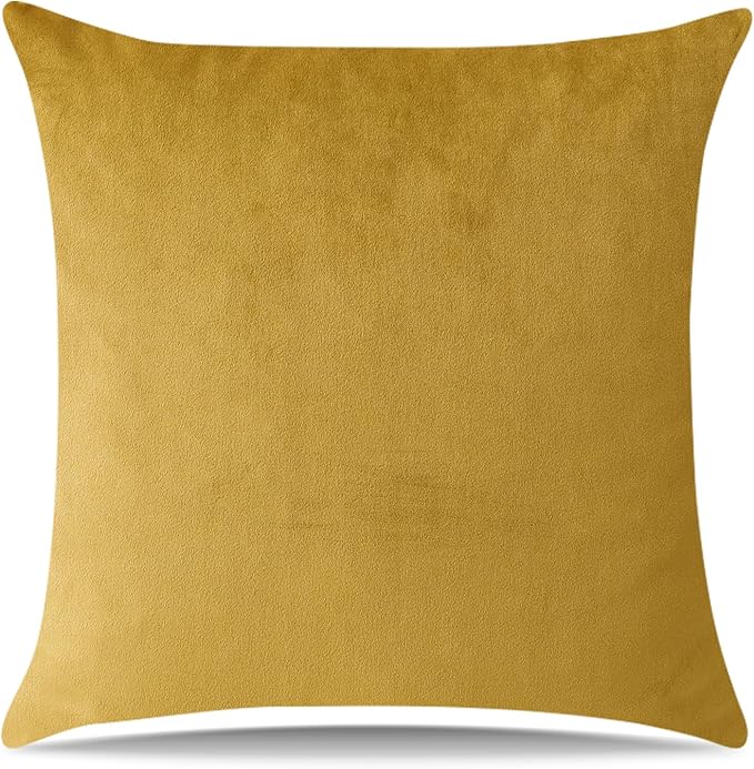 Artscope Luxury Velvet Pillow Covers Super Soft Decorative Square Throw Pillow Covers Case Cushion Covers for Sofa Couch Bedroom Car Decor 24x24 Inch Gold