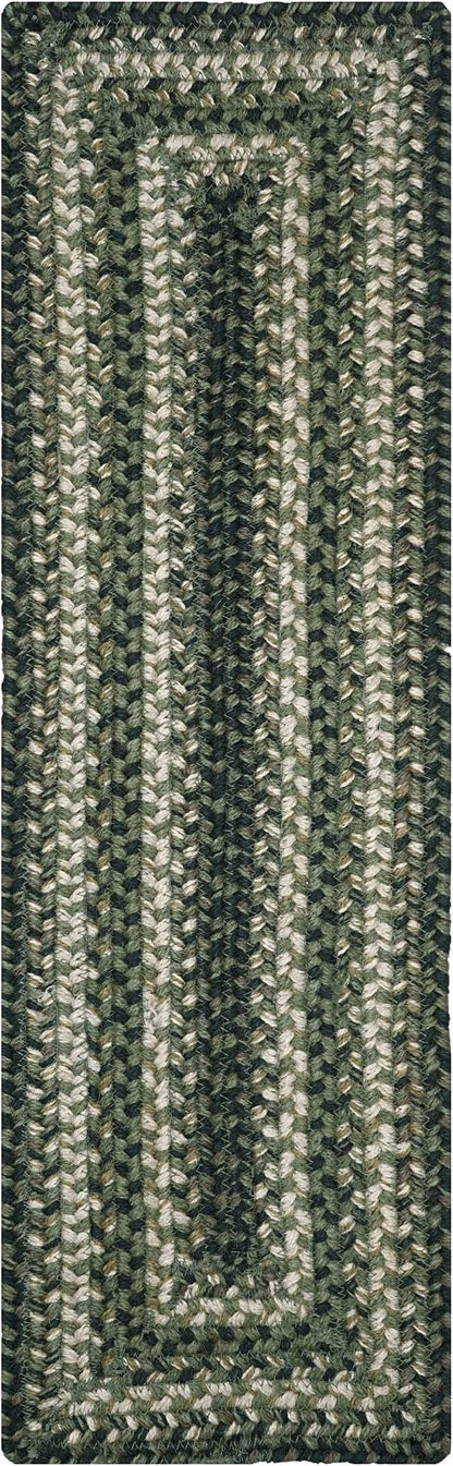 Homespice Pinecone Jute Braided Long Table Runner, Country Rustic Decor, Green Rectangle 11x36 - Rich Colors, Easy to Clean, Durable and Protects Furniture