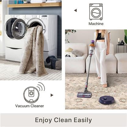 vivorug Runner Rug 2'x7' Vintage Floral Washable Non-Slip Runners for Hallways Kitchen Entryway Laundry Room Carpet Hallway Runner Beige